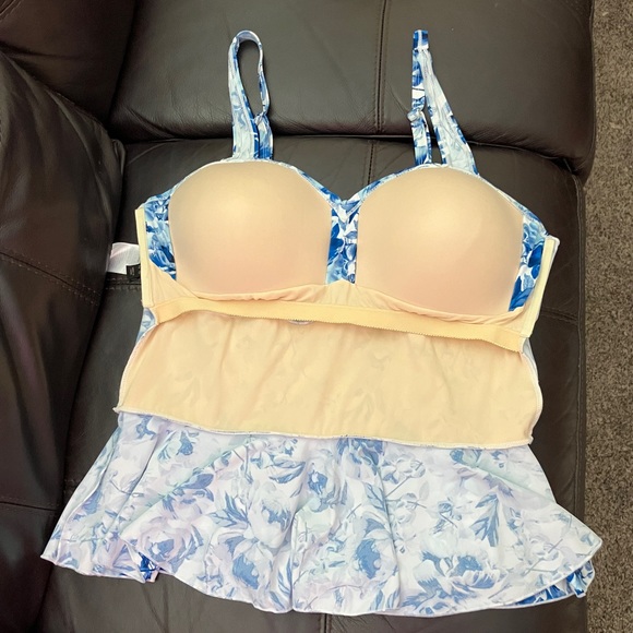 👙 G.I.L.I. Swim Peplum Tankini with High Waisted Bottoms - Size 16 - Picture 7 of 10